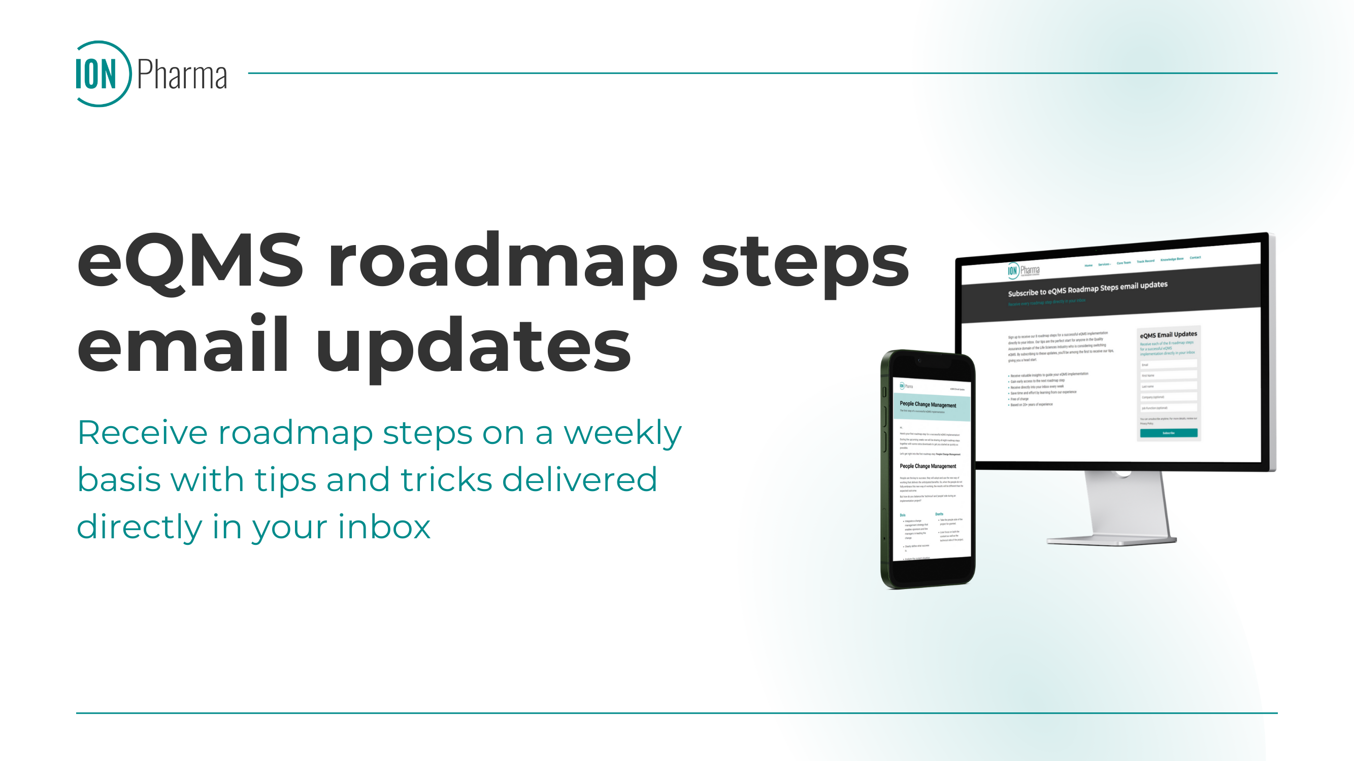 eQMS Roadmap Steps email updates - ION Pharma
