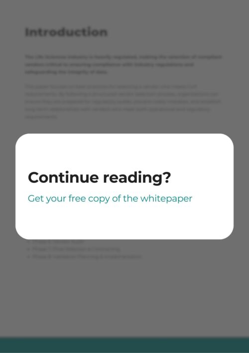 Whitepaper QA Vendor Selection in the Life Sciences Industry